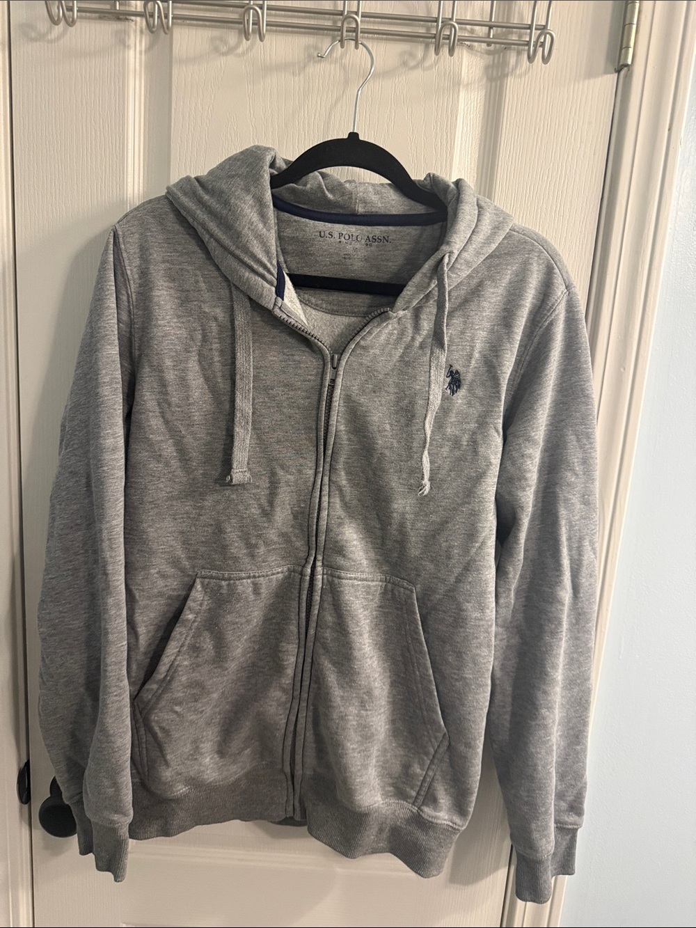U.S. Polo Assn. Men’s Heather Gray Zip-Up Hoodie Sweatshirt